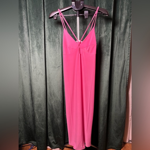 Mango Dresses & Skirts - Mango Bright Pink Double-Strap Slip Dress